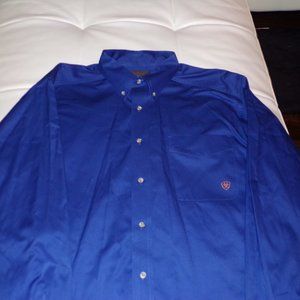 ARIAT Bright Blue Long Sleeve Button Down Shirt